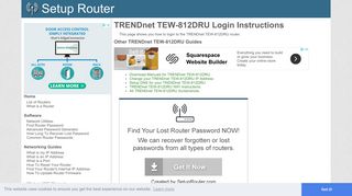Login to TRENDnet TEW-812DRU Router - SetupRouter