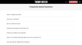 Faq - Trendy Butler - Personal Stylist and Clothing Subscription for Men