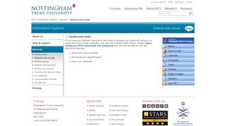 Outlook web access - Information Systems - Nottingham Trent University