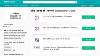 67% off The Times of Trenton Subscription Deal 2019 - Offers.com