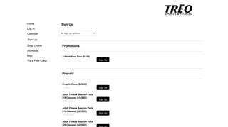 Sign Up - Treo Sports and Fitness