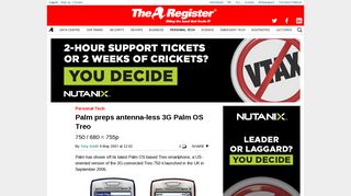 Palm preps antenna-less 3G Palm OS Treo • The Register