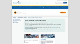 Golden Ears Bridge Outstanding Toll Debts - TransLink