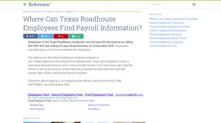 Where Can Texas Roadhouse Employees Find Payroll Information ...