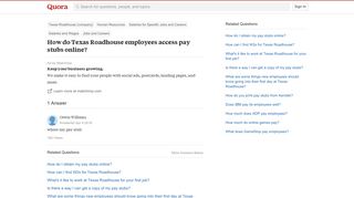 How do Texas Roadhouse employees access pay stubs online? - Quora