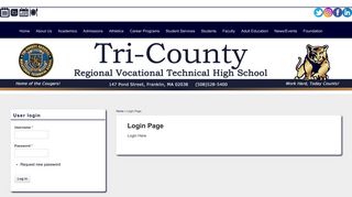 Login Page | Tri-County Regional Vocational Technical High School
