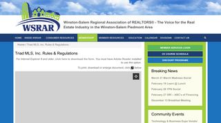 Triad MLS, Inc. Rules & Regulations | Winston Salem Regional ...