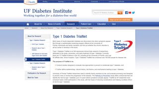 Type 1 Diabetes TrialNet » UF Diabetes Institute