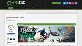 All - Trials Rising Beta Signup | Se7enSins Gaming Community