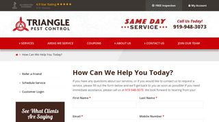 How Can We Help You Today? | Triangle Pest Control
