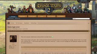 Game login error | Tribal Wars 2 - Beta