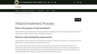 Tribal Enrollment Process | U.S. Department of the Interior