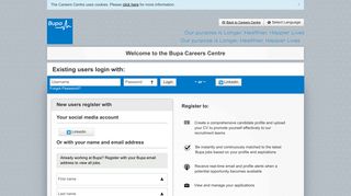 Welcome to the Bupa Global Career Center - Register or Login