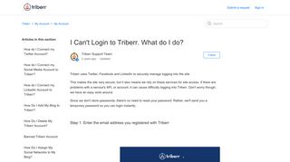 I Can't Login to Triberr. What do I do? – Triberr
