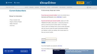 Our website has changed! You will need to re ... - - Chicago Tribune