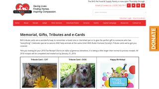 Memorial, Gifts, Tributes and e-Cards - Butte Humane Society