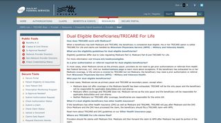Dual Eligible Beneficiaries/TRICARE For Life - TRICARE West