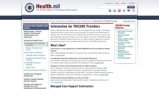 Information for TRICARE Providers | Health.mil