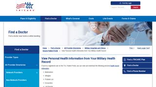 View Personal Health Information from Your Military Health ... - Tricare
