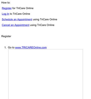 TriCare Online Instructions