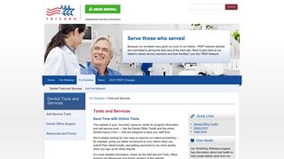 TRICARE: Plan Information: Dentists: Tools and Services - TRDP