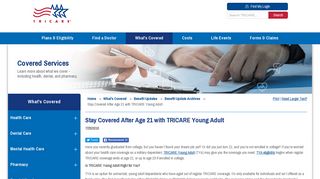 Stay Covered After Age 21 with TRICARE Young Adult | TRICARE