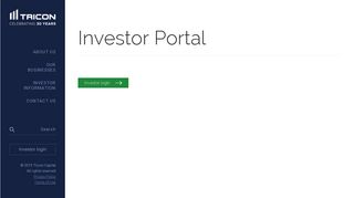 Investor Portal | Tricon Capital