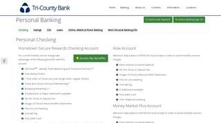 Personal Banking - Tri-County Bank