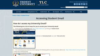 Accessing Student Email - Trident University International