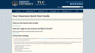 My TLC Course Orientation | Trident Student Support