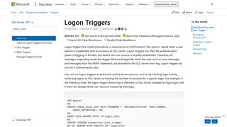Logon Triggers - SQL Server | Microsoft Docs