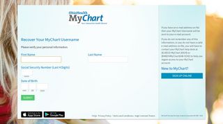 MyChart - Login Recovery Page - OhioHealth MyChart