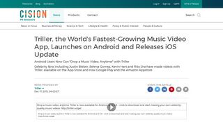 Triller, the World's Fastest-Growing Music Video App, Launches on ...