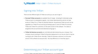 Signing into Trillian | Trillian