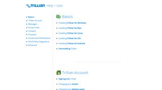 User Help | Trillian