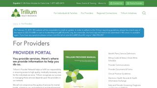 For Providers | Trillium Health Resources