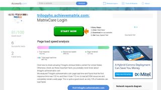 Access trilogyhs.achievematrix.com. MatrixCare Login