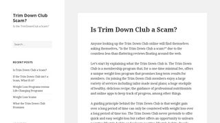 Trim Down Club Scam? | Is the TrimDownClub a Scam?