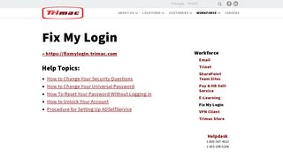 Fix My Login | Trimac Transportation