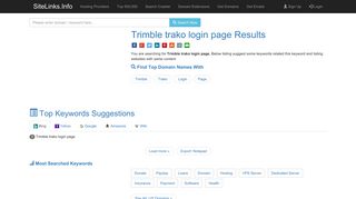 Trimble trako login page Results For Websites Listing - SiteLinks.Info