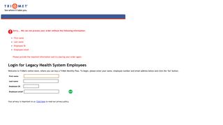 Login for Legacy Health System Employees - TriMet