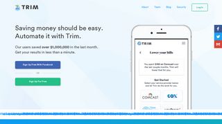 Trim | An Assistant That Saves You Money