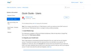 Quick Guide - Users – TriNet Cloud Help Desk