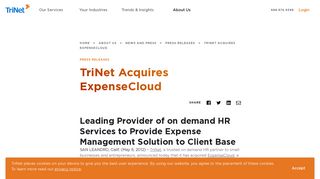 TriNet Acquires ExpenseCloud