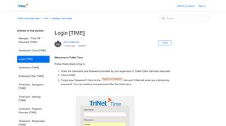 Login [TIME] – TriNet Cloud Help Desk