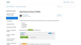Dashboard Clock [TIME] – TriNet Cloud Help Desk