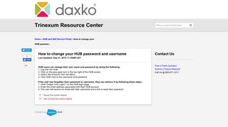 How to change your HUB password and user... - Daxko | Trinexum ...