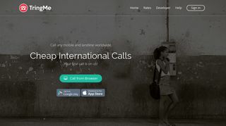 TringMe: Cheap International Calls from Mobile App and Website