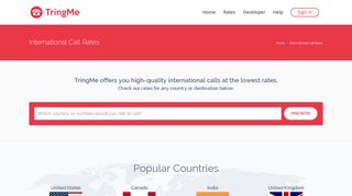 International Call Rates for VoIP Calls from App and Website | TringMe