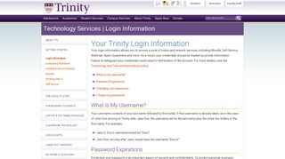 Login Information | Technology Services - Trinity Washington University
